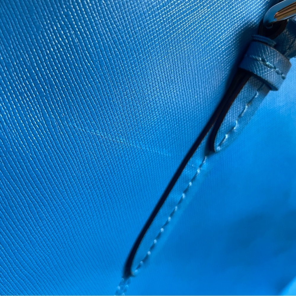 Coach Peyton Zip Top Tote Cerulean Blue Saffiano Leather Shoulder Bag - Picture 13 of 14